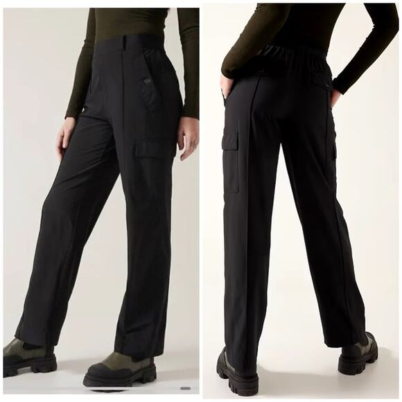Athleta Pants - Athleta Vienna cargo pants black 12 tall